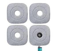 Recharge Pour Serpillière - 4 Pièces Têtes Carrées 22cm en Microfibre Absorbante | Gris Lavables Compatibles Balais Pressés | Sols Secs Humides Cuisine Salle de Bain Bois