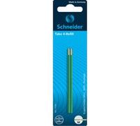 Recharge pour stylo à quatre couleur Take 4 (2 x vert). Largeur de trait M. Avec la technologie Viscoglide® pour une écriture extraordinairement douce et fluide. Indélébile selon la norme ISO 12757-2.