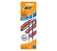 BIC Recharge pour stylo bille Smooth 4 couleurs pointe moyenne 1 mm Étui de 2 encre bleue