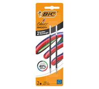 Recharge pour stylo bille 4 couleurs Smooth Bic pointe moyenne 1 mm - Étui de 2 - Encre noire