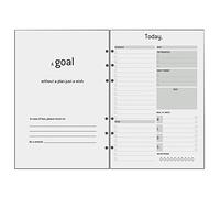Recharge Sans Date pour Agenda Journalier Format A5 - Organiseur avec To Do & Schedule, Extra Pages de Note Contact Traceur-habitudes, Planificateur Quotidien, Agenda Scolaire Familial