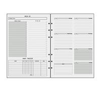 Recharge Sans Date pour Agenda Semainier Format A5 - Organiseur avec To Do List & Traceur d'habitudes, Extra Pages de Note Contact, Planificateur Hebdomadaire Idée Agenda Scolaire Familial