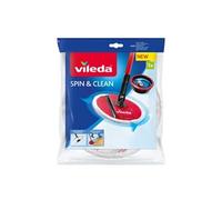 Vileda - Recharge Spin & Clean - Recharge pour Balai Serpillière - Serpillière avec Housse Lavable avec 80% de Microfibres pour Nettoyeur Sol - Adaptée aux Zones Difficiles d'accès - Tête Pliable