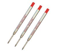 Recharge stylo à bille d' ONLINE, recharge bille métal international de grande capacité, largeur de trait M (moyen), indélébile, résistant à l´eau, 1 pièce, recharge de stylo à bille (rouge)