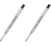 Recharge stylo à bille d`ONLINE, recharge bille métal international de grande capacité, largeur de trait M (moyen), indélébile, résistant à l´eau, 1 pièce, recharge de stylo à bille (noir) (Lot de 2)