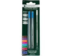 Monteverde Recharges pour stylo à bille – Pointe moyenne, rouleau souple – Compatible Stylos Cross – Bleu (Lot de 2)
