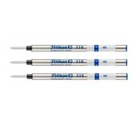 Recharge Stylo Roller - PELIKAN - 338 - Pointe Large - Couleur Bleu - Lot de 3