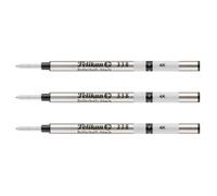 Pelikan Lot De 3 Recharges Stylo Roller À Encre 338 Pointe Large Noir