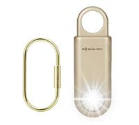 Rechargeable 135 DB Alarme de Sécurité Personnelle - Torche Ultra Brillante | 2-en-1 Torche & Stroboscope. Sirène SOS Porte-Clés Sécurité Enfants & Étudiants. Son Strident. Alerte Randonnée Anti-Ours. Or