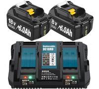 Rechargeable, capacité de 6000mAh, tension de 18V, 2 chargeurs 6.0Ah 6A