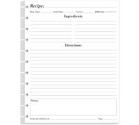 Recharges de papier pour classeur A4, 50 feuilles/100 feuilles, 11 disques disques, 21,6 x 27,9 cm