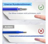 Recharges de stylo effaçable Legami, pack de 14, recharges de stylo à bille effaçable bleue, mine de crayon 0,7 mm, pointe de 13 cm, fournitures scolaires, essentiels pour la rentrée, écriture fluide,