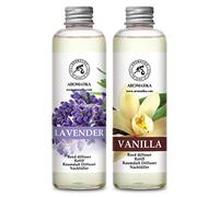 Recharges Diffuseur Roseaux de Vanille & Lavande - 2 x 200ml - Desodorisant Maison - Diffuseur de Parfum - Parfum Ambiance - Parfum Frais et de Longue Durée - Assainisseurs de Air de la Pièce