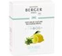 MAISON BERGER - Recharge Diffuseur Voiture Zeste de Verveine, Lot de 2 Recharges Céramique, Diffusion Passive 4 à 6 Semaines, Notes Verveine-Menthe, Fabriqué en France
