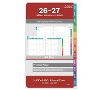 Recharges pour planificateur 2025 - Recharges de planificateur 2025 de janvier 2025 à décembre 2025, inserts de planificateur A6 2025, 9,5 x 17,1 cm, 6 trous, recharges de planificateur A6 - Rouge