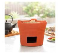 Réchaud de Chauffage Domestique, Barbecue Portable en Argile | Cuisson Haute Température, Excellente Isolation, Portable, pour Fêtes Arrière-Cour & BBQ Parcs(23x20cm)