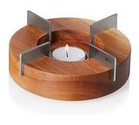 Réchaud et chauffe-plats 14.5 cm bois d'acacia et acier inoxydable TK48