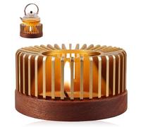 Réchaud pour Théière, Chauffe-Théières Universel, Peut également être Utilisé comme Lampe à Parfum à Bougie, Chauffe-Théières avec Base en Bois Massif Design Séparé