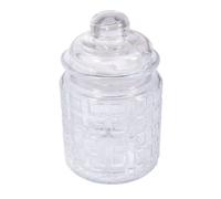 Récip.Verre+Couvercl.Verre Carreaux,Ø8cm, 12,5cm, 280ml, Ouverture Ø5,5cm