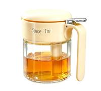 Récipient à assaisonnement - Accès facile avec cuillère | Bocal à assaisonnement en verre avec couvercle, pour sucre, vinaigre, poivre, sel, repas, traiteur, camion, restaurant, camping, pique-nique