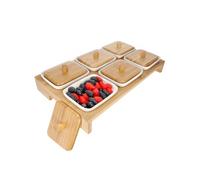 Récipient à Condiments avec Couvercle et 6 Bols Céramique Ultra Pratique Cheffinger Marron clair