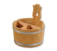 Récipient à couverts en bois H = 20 D = 18 cm