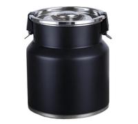 Récipient à eau en acier inoxydable de 2,5 litres, pot à lait | Résistant aux taches, couvercle hermétique, rangement en métal durable pour camping, cuisine, ferme, restaurant, fête