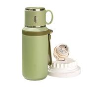 Récipient à eau isolé pratique avec couvercle à verrouillage sécurisé et passoire à mailles fines, tasse de séparation du thé, bouteille d ' eau sans rouille à large bouche