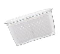 Récipient à Fraises pour Réfrigérateur avec Panier, 4, 5 L en Pet Blanc | Fraises et Raisin, Fond à Trous pour L’égouttage, Usage la Cuisine et Stockage au Froid