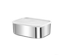 Récipient à goûter en acier inoxydable avec couvercle en silicone pour pique-nique, déjeuner, stockage alimentaire et design en plastique pour un usage quotidien (1000 ml)
