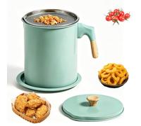 Récipient à Graisse Bacon Avec Passoire et Couvercle, 1,4L en Fer pour Filtre à Huile, Pot Stockage Graisse, Conserve D'huile Cuisson pour Stocker L'huile Friture, Graisse Cuisson(Vert)