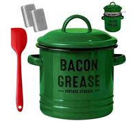 Récipient à graisse de bacon grande capacité 1200 ml | Récipient de graisse de cuisine pour frire, pâtisserie, préparation de repas, vacances, camping, Thanksgiving, restaurant