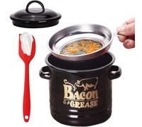 Récipient à Graisse de Cuisine Conserveur De Graisse 1200ml | Boîte de Stockage avec Spatule Tamisante Pour Cuisine, Petit-Déjeuner du W nd, Brunch et Repas Familial