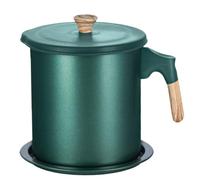 Récipient à Graisse Passoire en Acier Inoxydable 1,4 L | Filtration Fine, Poignée Confortable, Usage la Cuisine, Couvercle Inclus, pour Huile de Friture