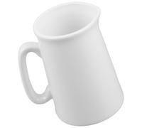 Récipient à Lait en Céramique Blanche, Poignée Confortable, Bec Verseur
