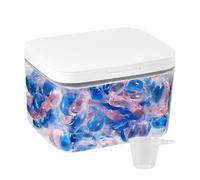 Récipient à linge - Boîte de rangement pour capsules de lavage - Boîte de rangement pour capsules de lavage - Récipient de rangement pour poudre à laver avec verre doseur - Mallette à linge