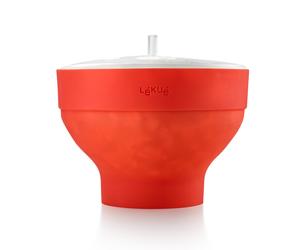 Récipient à popcorn pour micro-ondes 20 cm, rouge, silicone, Lékué