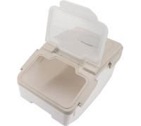 Récipient à riz en PP épais étanche à l'air et à l'eau avec couvercle gobelet doseur Bac à riz pour la cuisine Beige 5kg / 11lb