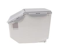 Récipient à Riz, Résistant aux Hautes Températures, Peu Encombrant, Récipient Alimentaire Hermétique en Plastique avec Tasse à Haricots (Gris 15KG)
