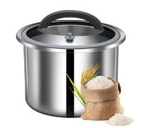 Récipient à riz Seau hermétique en acier inoxydable pour farine | Récipient à riz sous vide pour la maison, l'appartement, la ferme et la cuisine, la salle à manger, le restaurant