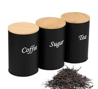 Récipient À Sucre | 3 Pièces Boîte Alimentaire Hermétique Grande Capacité | Ensemble De Récipients Pour Café, Thé Et Sucre,Pour Bonbons Avoine Farine Crème Sel Comptoir De Cuisine Dessus De Comptoir