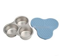 Récipient à vinaigrette en acier inoxydable de 510 ml avec couvercle en silicone - Hermétique pour boîtes à déjeuner, collations, sauces - Pots à condiments étanches pour voyage et cuisine - Bleu