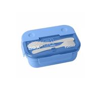Récipient Alimentaire 700ml 3 Compartiments avec Cuillère et Fourchette Cheffinger Bleu
