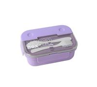 Récipient Alimentaire 700ml 3 Compartiments avec Cuillère et Fourchette Cheffinger Violet