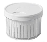 Récipient alimentaire à double vidange pour l'organisation du réfrigérateur de cuisine, boîte de rangement ronde transparente avec conservation de la fraîcheur