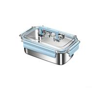 Récipient alimentaire en acier inoxydable avec couvercle fonctionnel pour étagères de réfrigérateur, préparation des repas et stockage quotidien des aliments (600 ml)