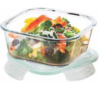 Récipient alimentaire en verre de conception thermorésistante - Récipient de conservation pour aliments - Récipient à couvercle plat - Conservation isotherme des aliments - 800 ml - Récipient transpar