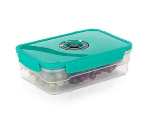 Récipient alimentaire sous vide - EXCELLENT HOUSEWARE - 1,2 l - 23x16x7 cm - Sans BPA - Couvercle turquoise