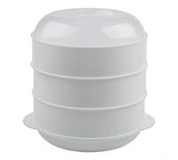 Récipient Cuisson Vapeur Micro-ondes Compact Récipient Cuisson(three-layer) | Cuisson uniforme, conserve nutriments, idéal riz et dumplings, design compact, facile ranger