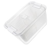 Récipient de Conservation pour Fraises 4, 5 L en Pet avec Passoire | Organisateur de Réfrigérateur, Trous de Drainage, pour Baies Cuisine, Blanc, Lot Pratique